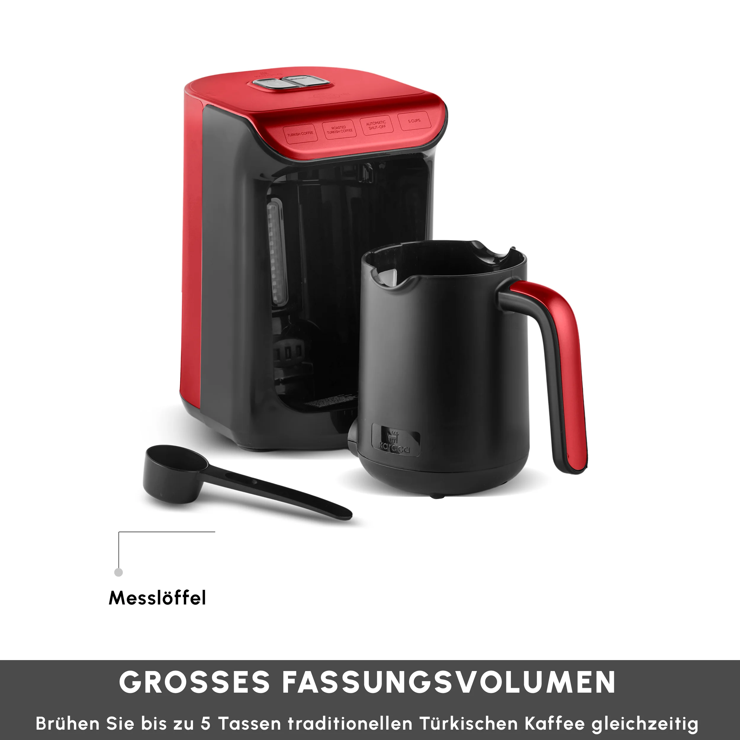 Karaca Hatır Koz Milky Türkische Kaffeemaschine Red – Bild 3