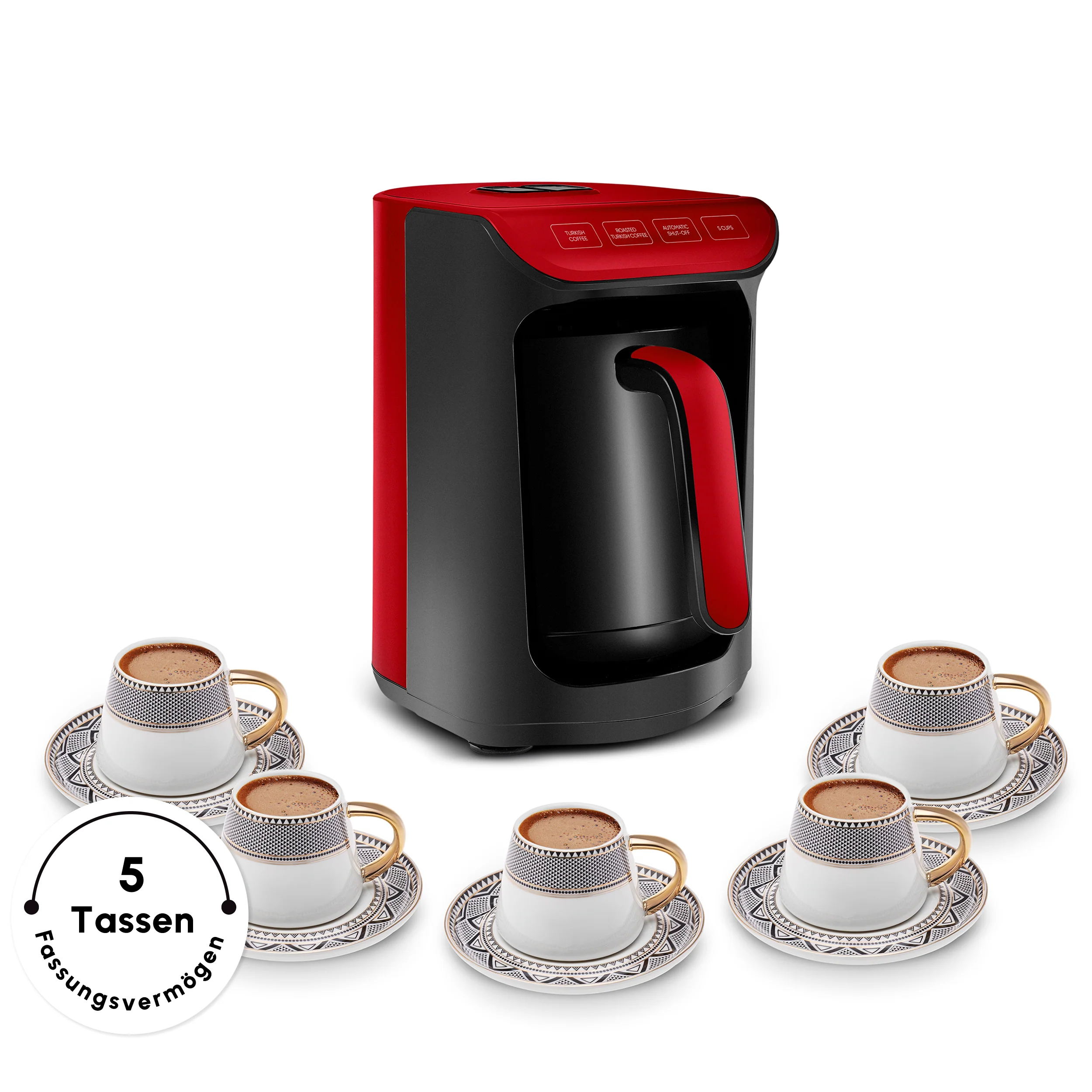 Karaca Hatır Koz Milky Türkische Kaffeemaschine Red – Bild 5