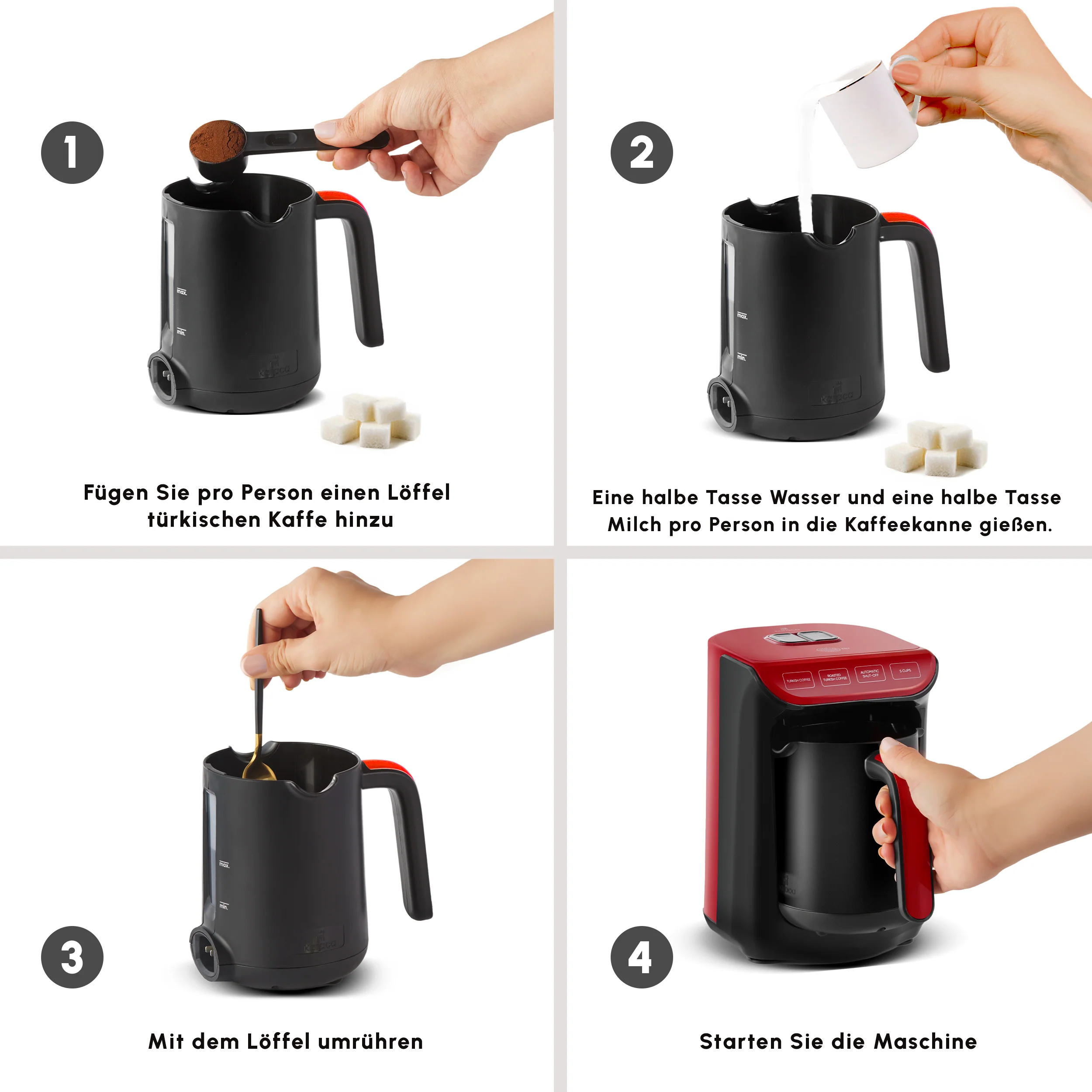 Karaca Hatır Koz Milky Türkische Kaffeemaschine Red – Bild 6