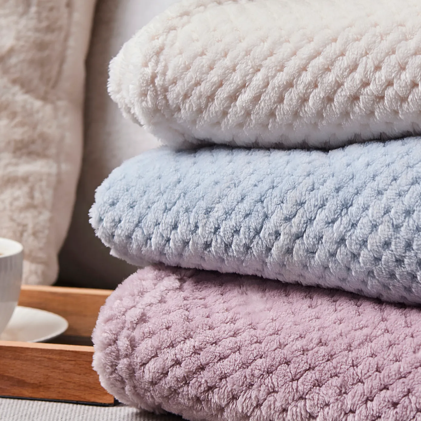 Karaca Pearl Baby Fleece Wellsoft Einzel Decke, Weiß – Bild 7