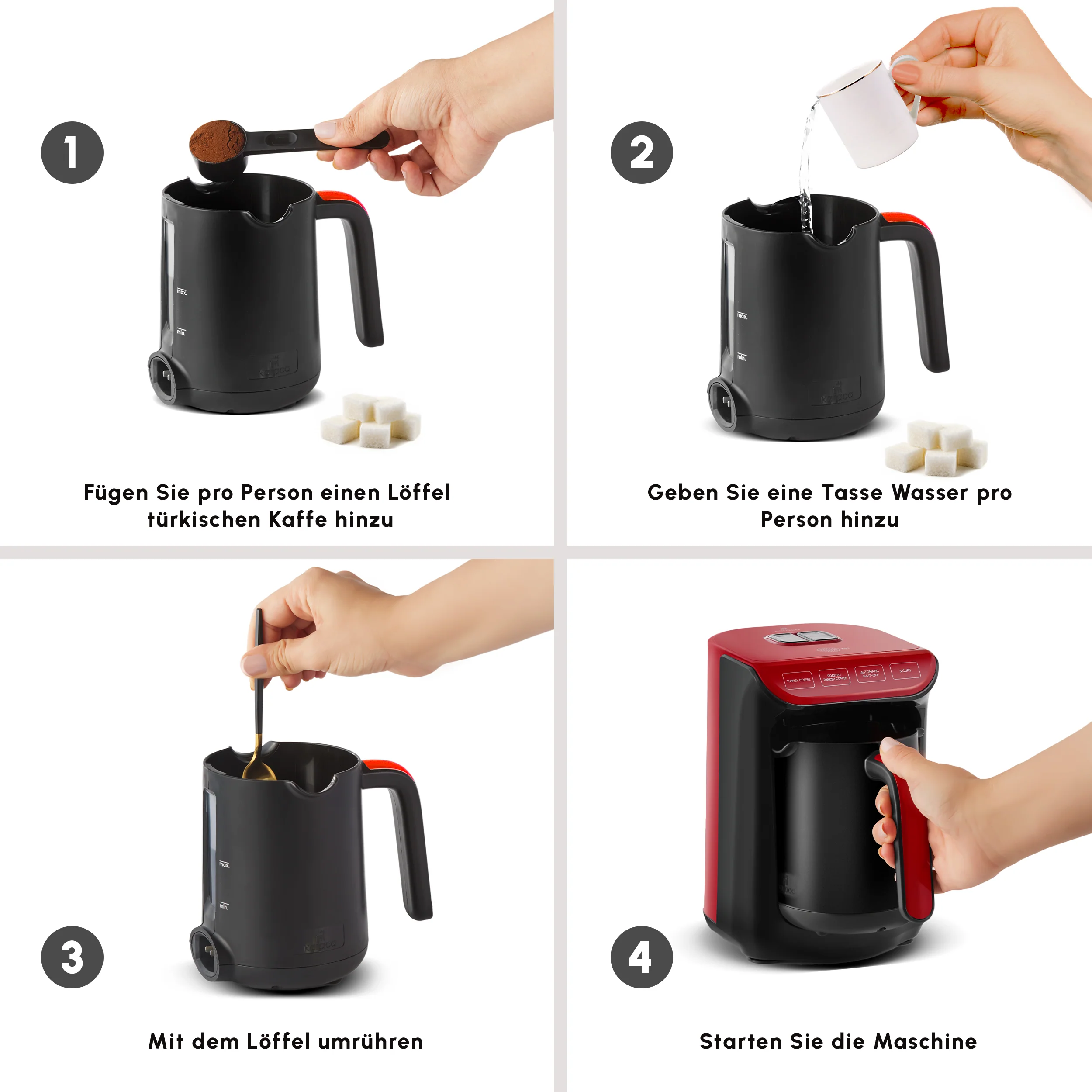 Karaca Hatır Koz Milky Türkische Kaffeemaschine Red – Bild 9